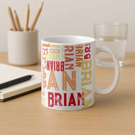 Benutzerdefinierte Farbnamen überall wiederholt Kaffeetasse