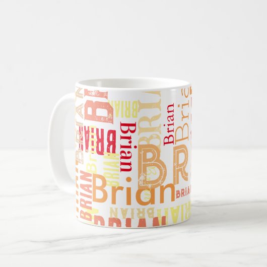 Benutzerdefinierte Farbnamen überall wiederholt Kaffeetasse (Vorderseite Links)