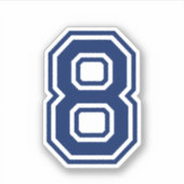 Benutzerdefinierte Farbnummer 8 Sportart-Uni Schri Aufkleber (Vorderseite)