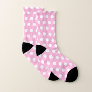 Benutzerdefinierte Farbsocken - Rosa mit weißen Pu Socken