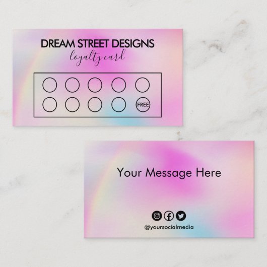 Benutzerdefinierte Farbverschiebungs-Loyalitätskar Visitenkarte (Vorne/Hinten)