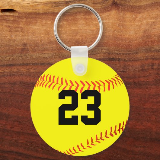 Benutzerdefinierte Fastfeld-Softball-Spielnummer o Schlüsselanhänger (Vorderseite)