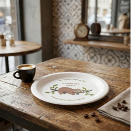 Benutzerdefinierte Faultier-Coffee-Bar Pappteller