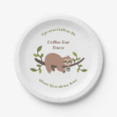 Benutzerdefinierte Faultier-Coffee-Bar Pappteller (Vorderseite)