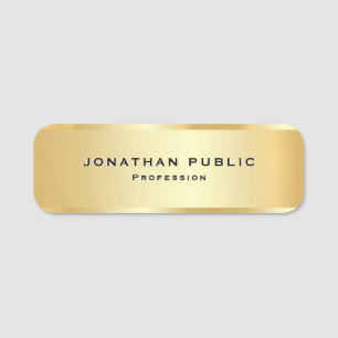 Benutzerdefinierte Faux-Gold Elegante Professionel Namensschild