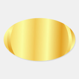 Benutzerdefinierte Faux-Gold-Leer-Vorlage Metallic Ovaler Aufkleber