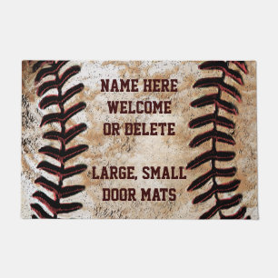 Benutzerdefinierte Faux-Vintage-Baseball-Willkomme Fußmatte
