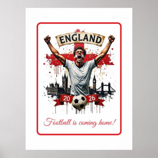 Benutzerdefinierte Feier der englischen Nationalma Poster (Vorne)