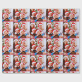 Benutzerdefinierte Feiertags-Fotocollage Geschenkpapier (Flach)