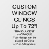 Benutzerdefinierte Fensterklammer TEILWEISE TRANSP Fensteraufkleber (Blatt)