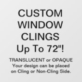 Benutzerdefinierte Fensterklammer teilweise TRANSP Fensteraufkleber (Blatt)