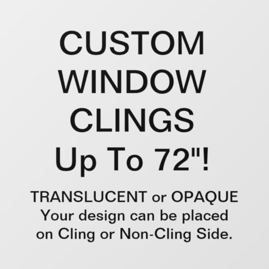 Benutzerdefinierte Fensterklammer teilweise TRANSP Fensteraufkleber (Blatt)