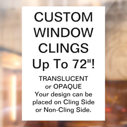 Benutzerdefinierte Fensterklammer VOLL OPAQUE BLAT Fensteraufkleber (Blatt 2)