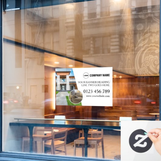 Benutzerdefinierte Fensterklammern für Real Anwese Fensteraufkleber (Café-Fenster)