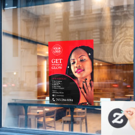 Benutzerdefinierte Fensterklammern von Salon Servi Fensteraufkleber