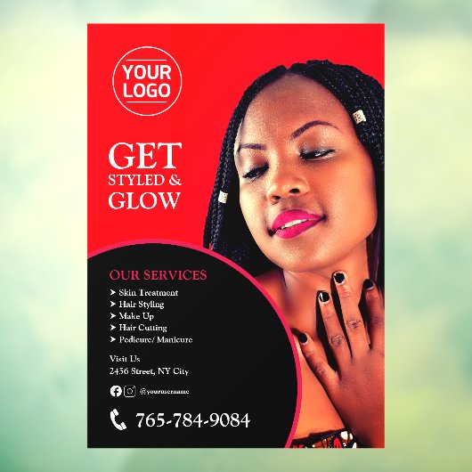 Benutzerdefinierte Fensterklammern von Salon Servi Fensteraufkleber (Blatt 3)