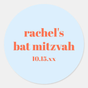Benutzerdefinierte Fett-Typografie Blau Orange Bat Runder Aufkleber
