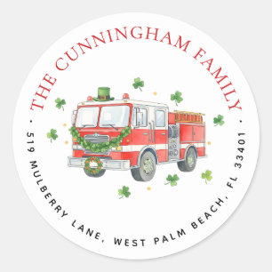 Benutzerdefinierte Feuerwehrmann St. Patrick's Day Runder Aufkleber