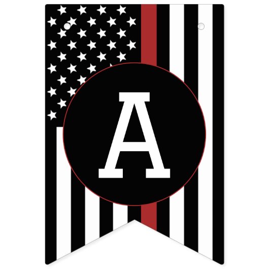 Benutzerdefinierte Feuerwehrruhestand Thin Red Lin Wimpelkette (Zweite Fahne)