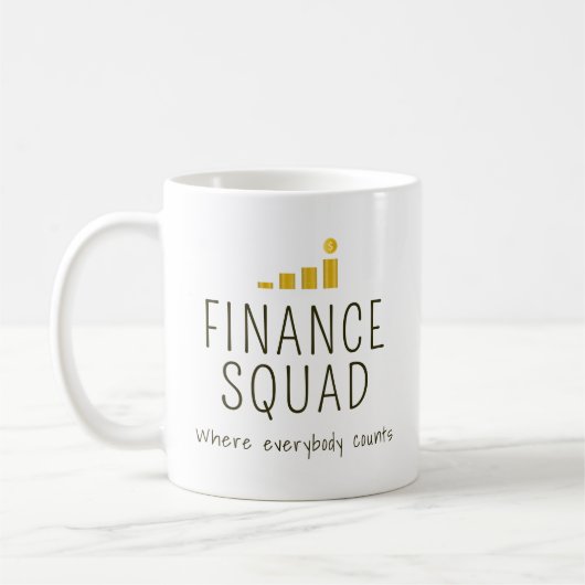 Benutzerdefinierte Finanz-Squad Personalisiert Kaffeetasse (Links)