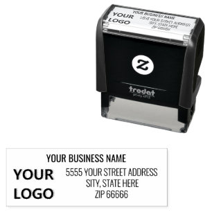 Benutzerdefinierte Firmenlogo-Adresse Selbstfarbig Permastempel