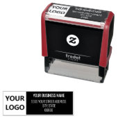 Benutzerdefinierte Firmenlogo-Adresse Selbstfarbig Permastempel (Beispiel)