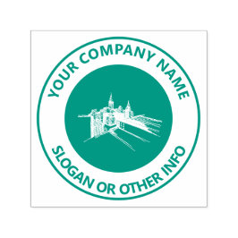 Benutzerdefinierte Firmenlogo Stadt grün Permastempel