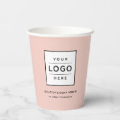 Benutzerdefinierte Firmenlogos Rosa Farbe Pappbecher (Rückseite)
