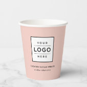 Benutzerdefinierte Firmenlogos Rosa Farbe Pappbecher (Vorderseite)