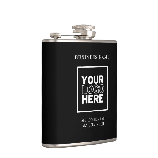 Benutzerdefinierte Firmenlogos, schwarz und weiß Flachmann (Rechts)