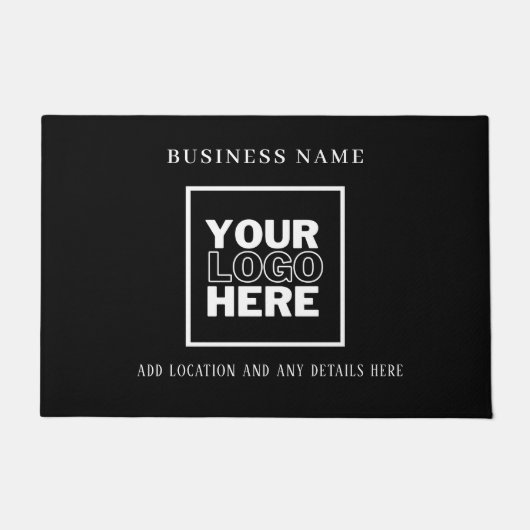 Benutzerdefinierte Firmenlogos, schwarz und weiß Fußmatte (Vorderseite)