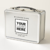 Benutzerdefinierte Firmenlogos, schwarz und weiß Metall Brotdose (Vorderseite)