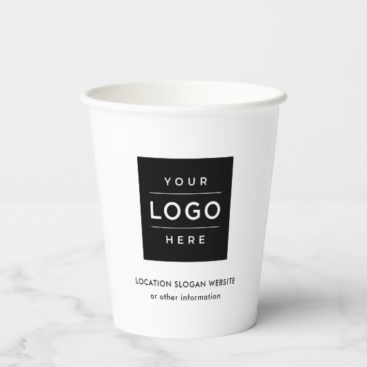 Benutzerdefinierte Firmenlogos, schwarz und weiß Pappbecher (Rückseite)
