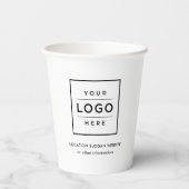 Benutzerdefinierte Firmenlogos, schwarz und weiß Pappbecher (Rückseite)