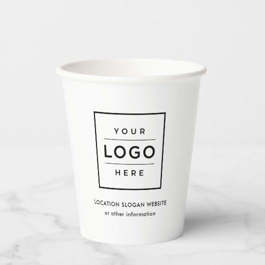 Benutzerdefinierte Firmenlogos, schwarz und weiß Pappbecher (Vorderseite)