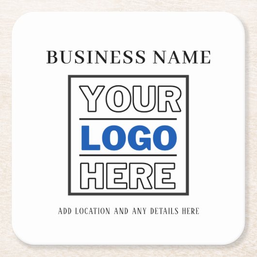 Benutzerdefinierte Firmenlogos, schwarz und weiß Rechteckiger Pappuntersetzer (Vorderseite)
