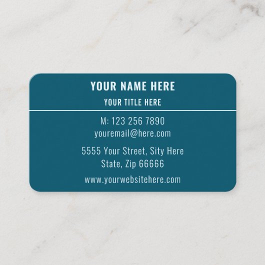 Benutzerdefinierte Firmenname-Adresse Vollständige Visitenkarte (Vorderseite)