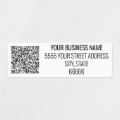 Benutzerdefinierte Firmennamen-Adresse und QR-Code Etiketten (Design 2)