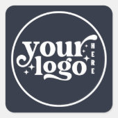 Benutzerdefinierte Firmenwerbung Ihr Logo hier Nav Quadratischer Aufkleber (Vorderseite)