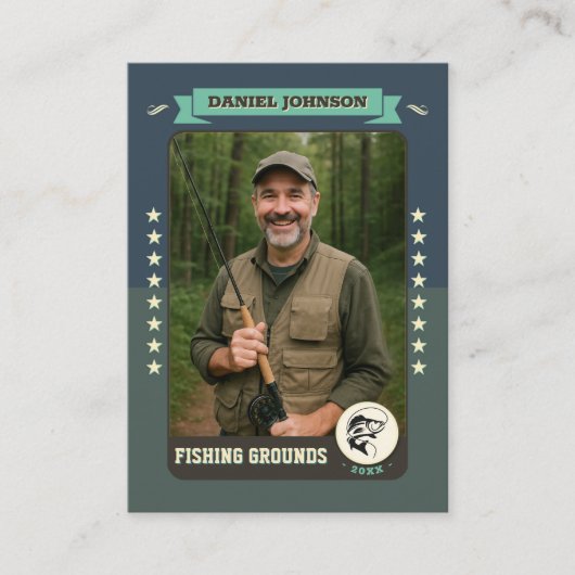 Benutzerdefinierte Fischereikarte, Geschenke mit F Telefonnummerkarte (Vorderseite)