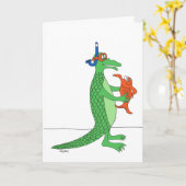 Benutzerdefinierte Fishy Alligator-Karte Karte (Gelbe Blume)