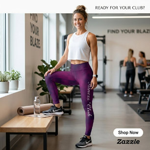 Benutzerdefinierte Fitness-Club-Plum-Noir-Leggings Leggings