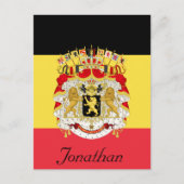 Benutzerdefinierte Flagge Belgiens Schwarzes Gelb  Postkarte (Vorderseite)