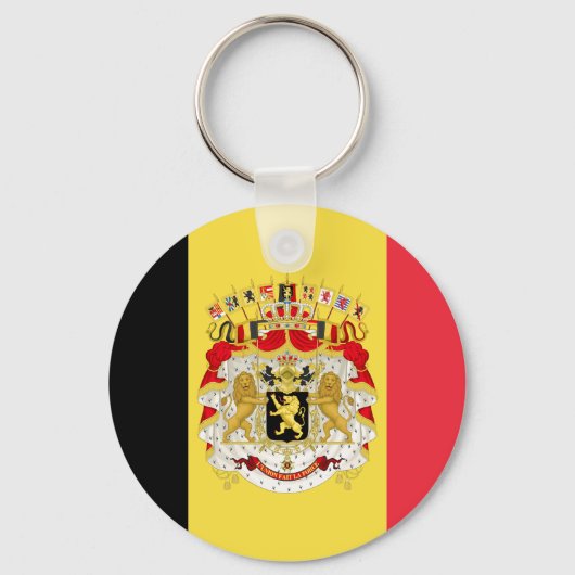Benutzerdefinierte Flagge Belgiens Schwarzes Gelb  Schlüsselanhänger (Vorderseite)