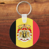 Benutzerdefinierte Flagge Belgiens Schwarzes Gelb  Schlüsselanhänger (Vorderseite)