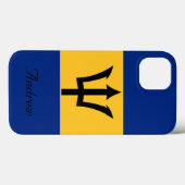 Benutzerdefinierte Flagge des Barbados-Trident des Case-Mate iPhone Hülle (Rückseite (Horizontal))