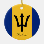 Benutzerdefinierte Flagge des Barbados-Trident des Keramik Ornament (Vorne)
