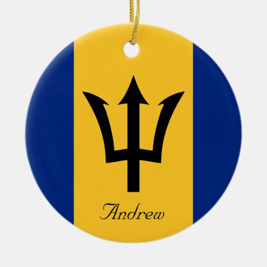 Benutzerdefinierte Flagge des Barbados-Trident des Keramik Ornament (Vorne)