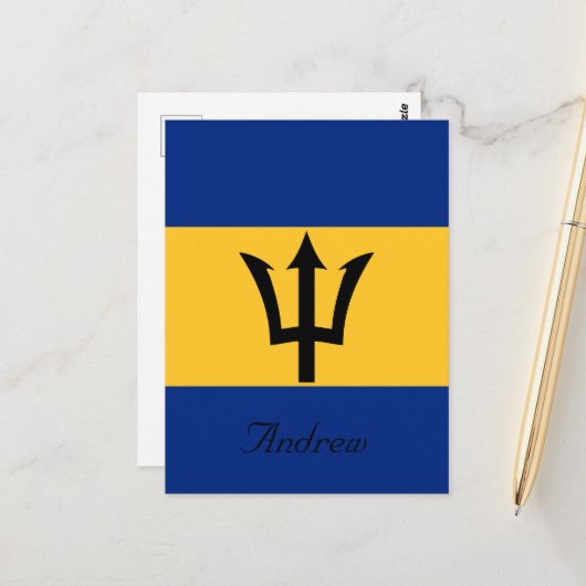 Benutzerdefinierte Flagge des Barbados-Trident des Postkarte (Vorderseite/Rückseite Beispiel)