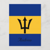 Benutzerdefinierte Flagge des Barbados-Trident des Postkarte (Vorderseite)